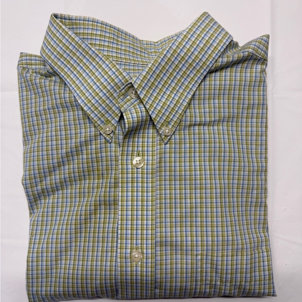 Eddie‎ Bauer Green and Blue Plaid Button-Down Shirt - Classic Casual
